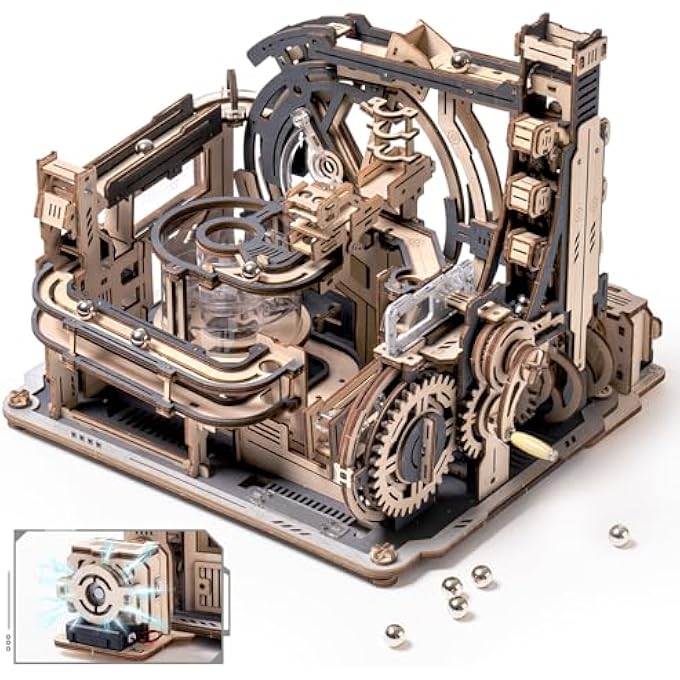 MARBLE RUN TRACKS FOR THE MARBLES 3D ELECTRIC WOODEN PUZZLE MODEL BUILDING ADULTS WOODEN PUZZLE BIRTHDAY GIFT BOYS (SPACE PORT OF MARKETS) - Image 1